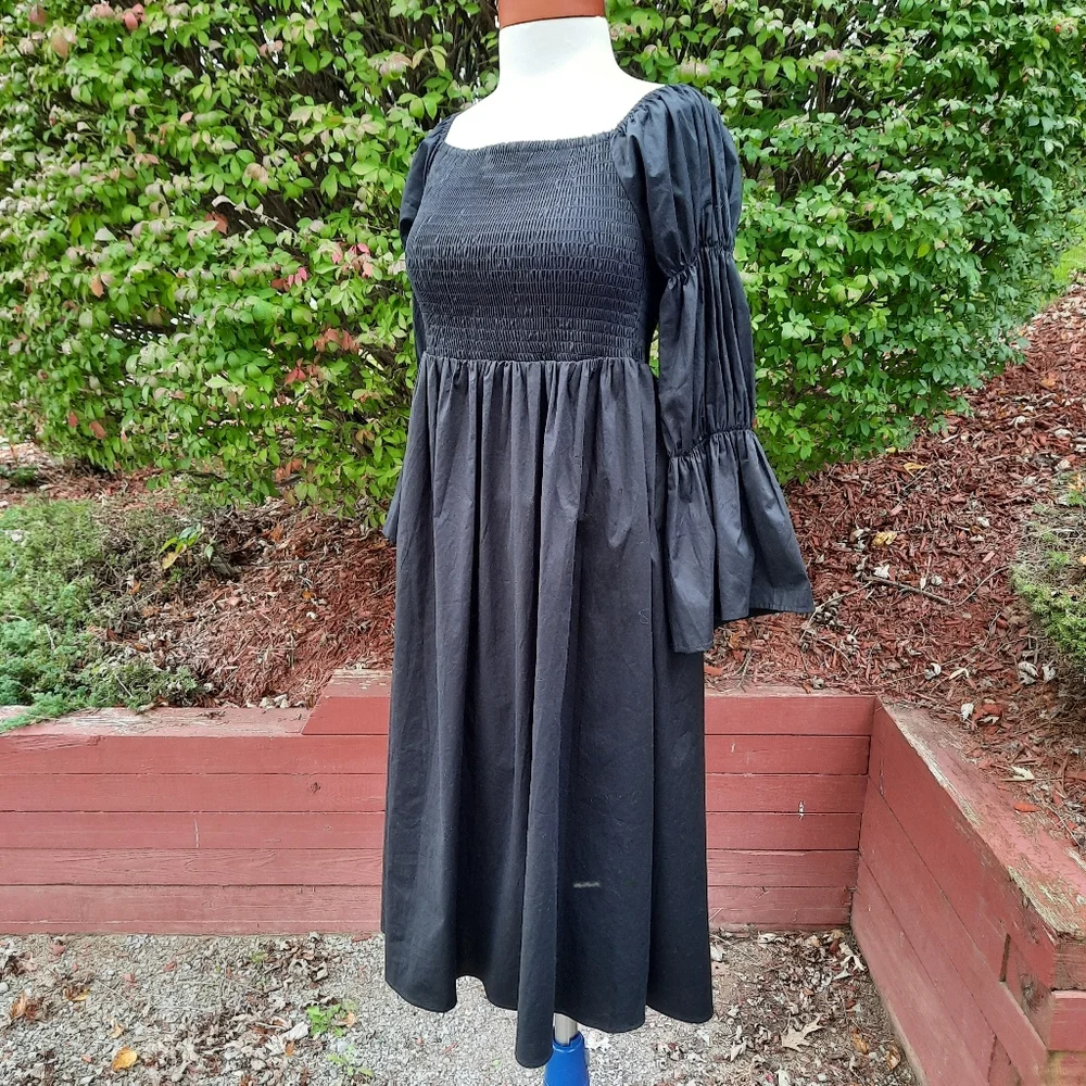 Eloquii Smock Top Off the Shoulder Dress Puff Sleeves Costume Peasant Plus 14 - Picture 7 of 13